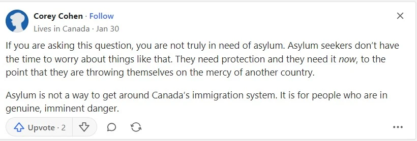 نظر یکی از شهروندان کانادا درباره معایب پناهندگی کانادا
